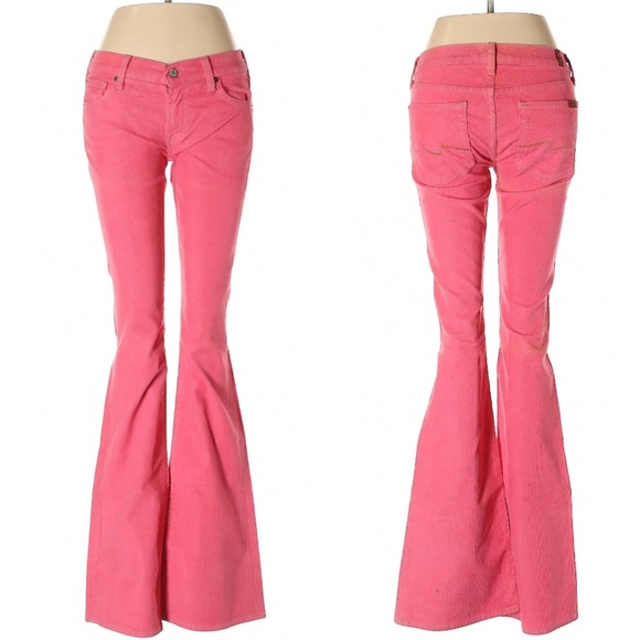 7 For All Mankind Pants - 7 for All Mankind Pink Corduroy Super Bells